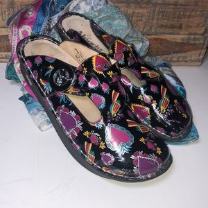 Women’s Alegria Leather Slip On Clogs 39